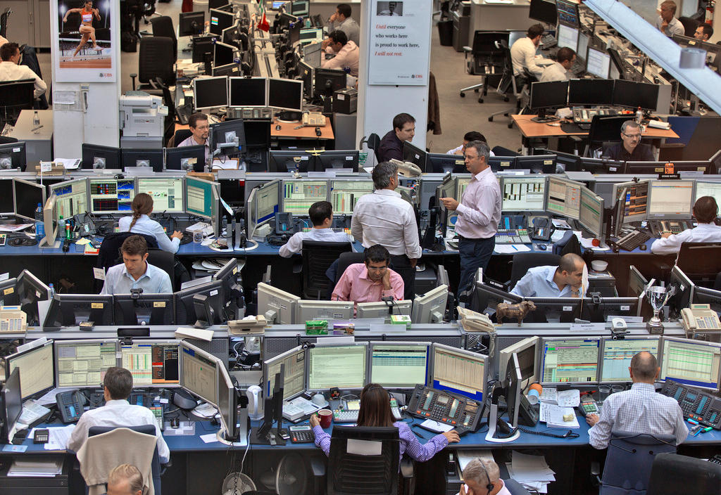 A bank trading room