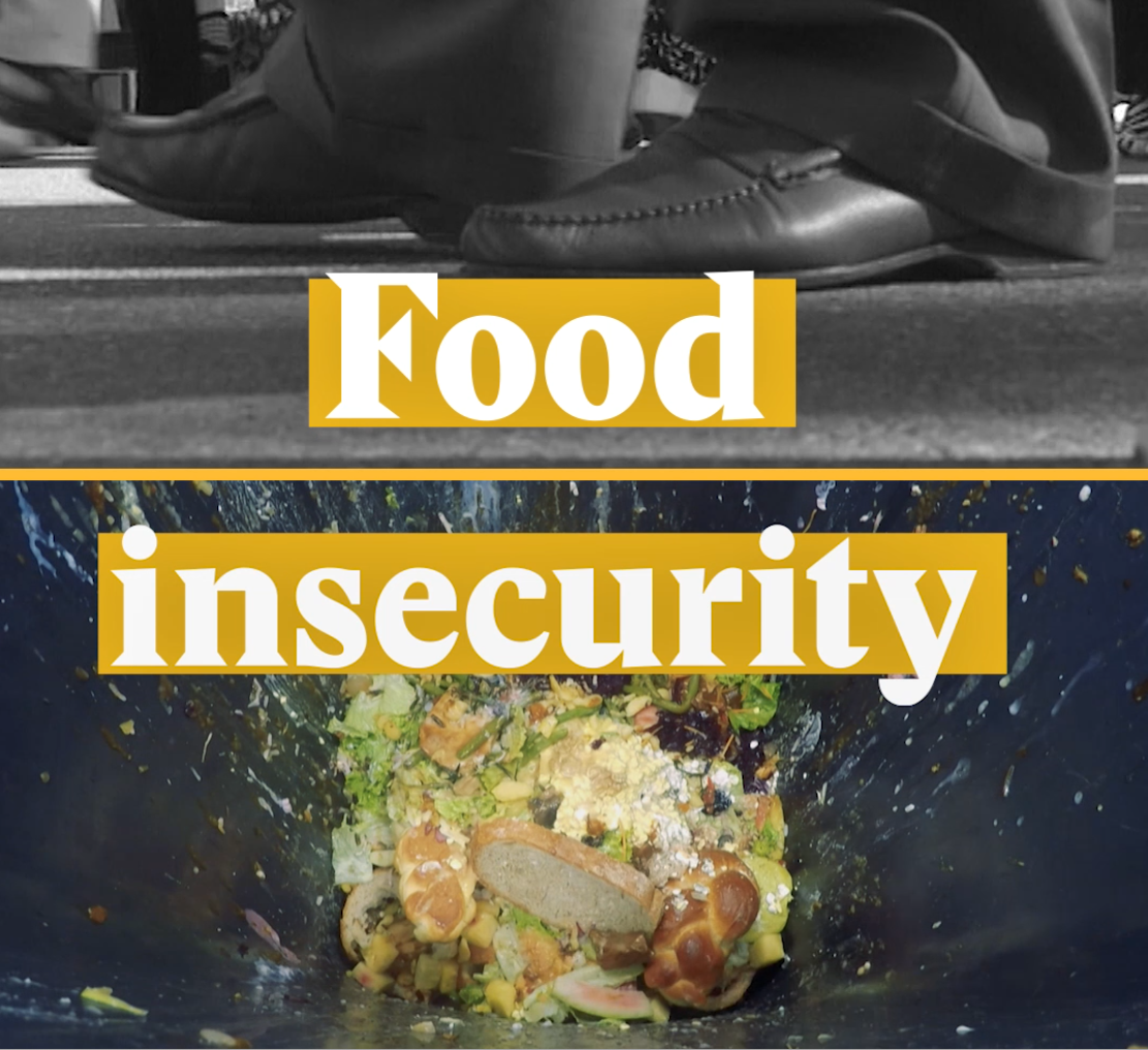 A cover image for a Nouvo video about food insecurity.