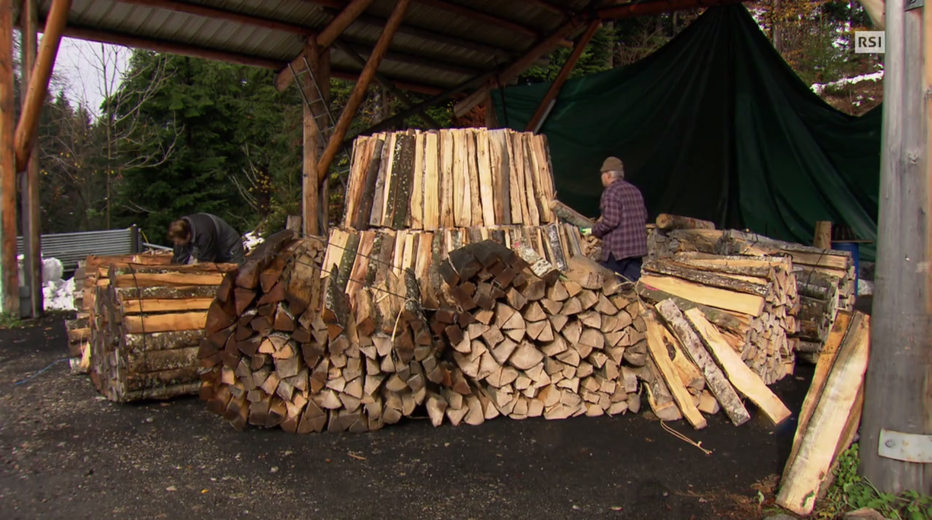 Immagine dei carbonai Willy e Bernadette al lavoro.