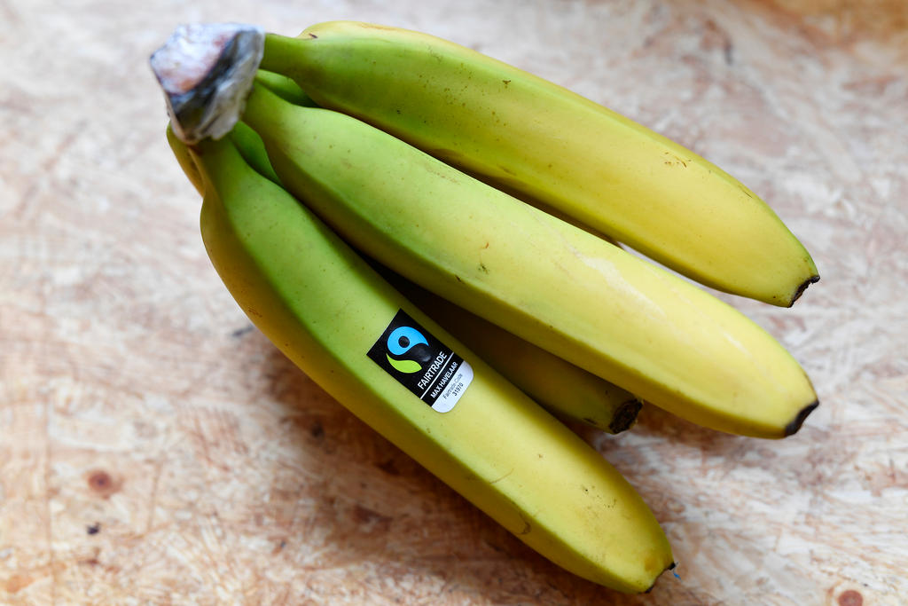 A bunch of fair-trade bananas