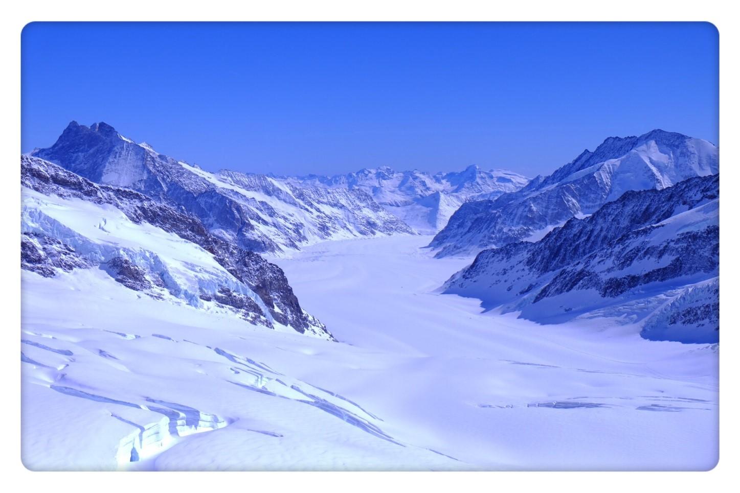 阿莱奇冰川的雄伟气势