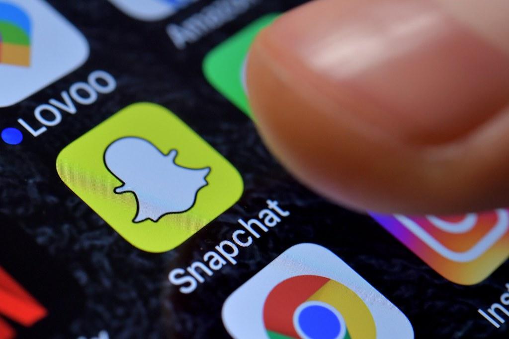 Snapchat icon on a smartphone