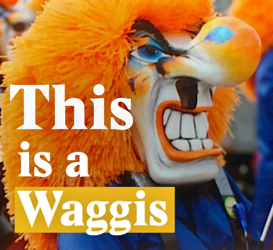 A cover image for a Nouvo video about the Waggis, a character from the Basel carnival.