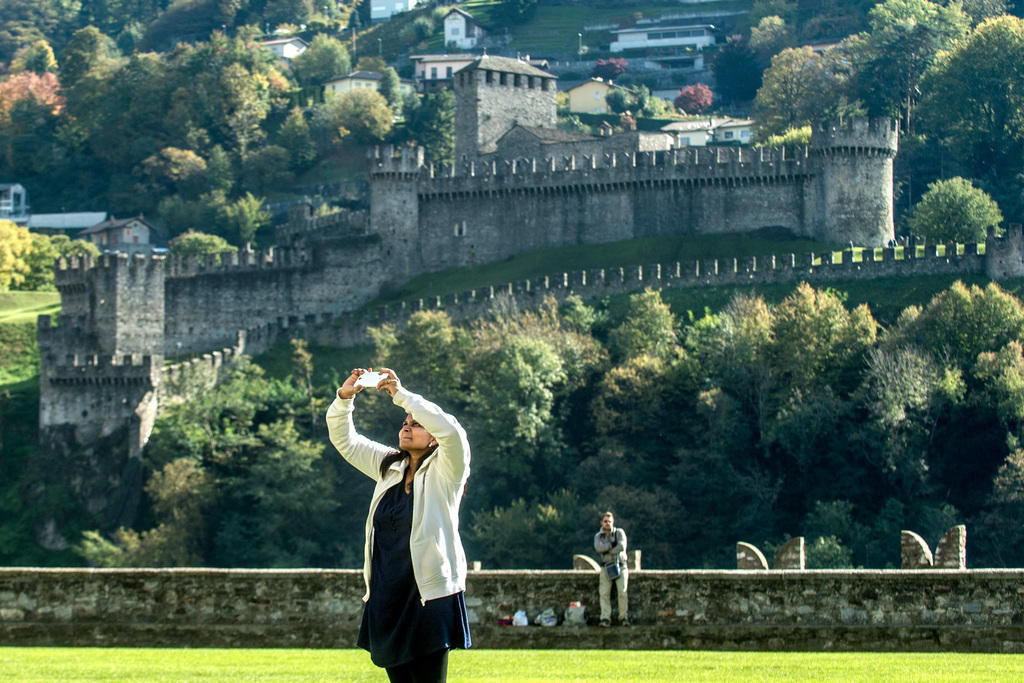 A tourist in Bellinzona