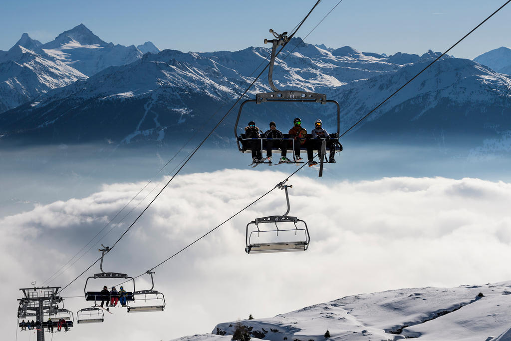 Skiers benefit from the early snow Crans-Montana on December 3