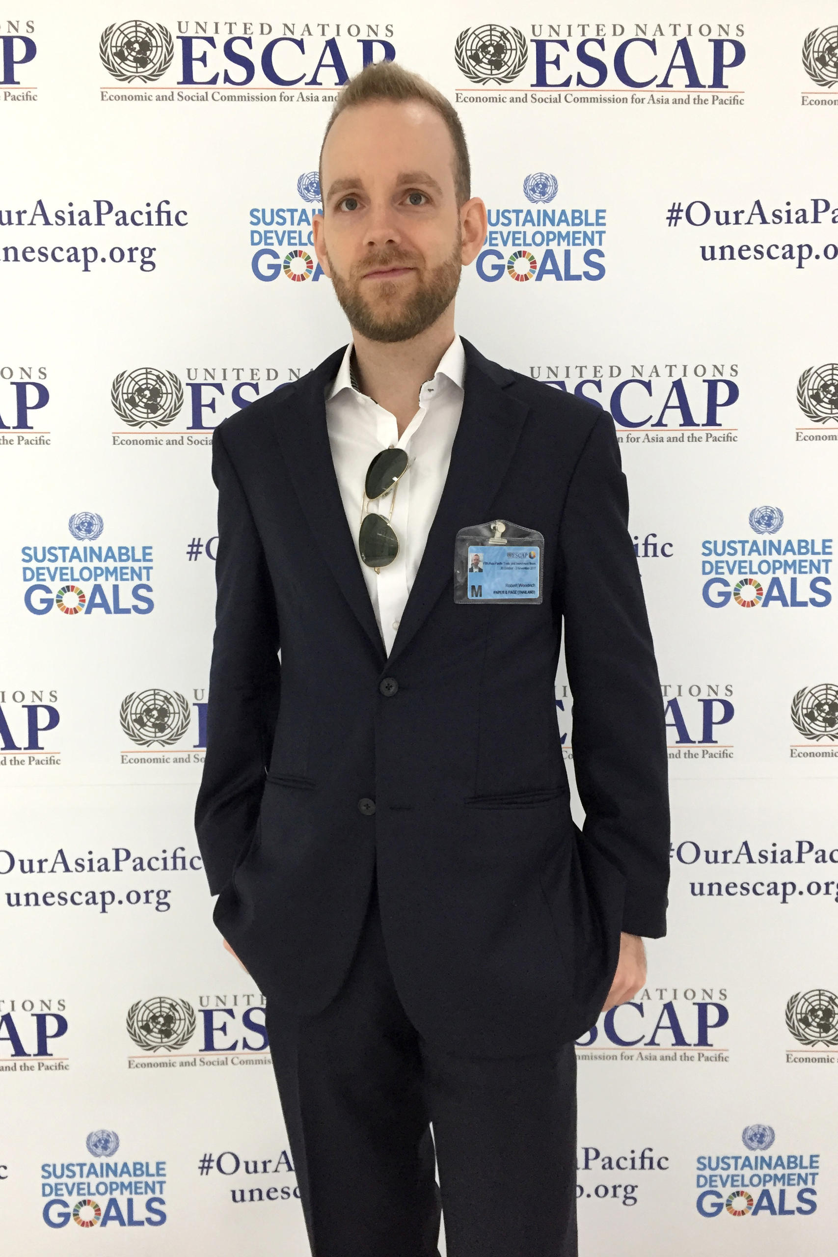 Robert Woodrich im Konferenzzentrum der UNESCAP in Bangkok