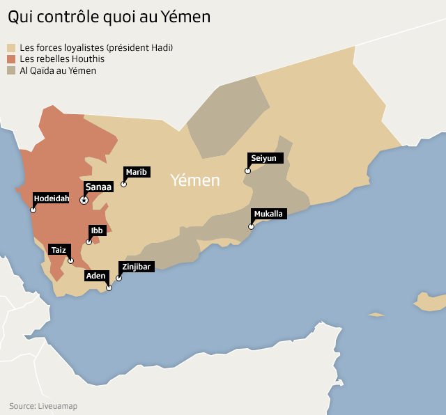 La carte du Yémen