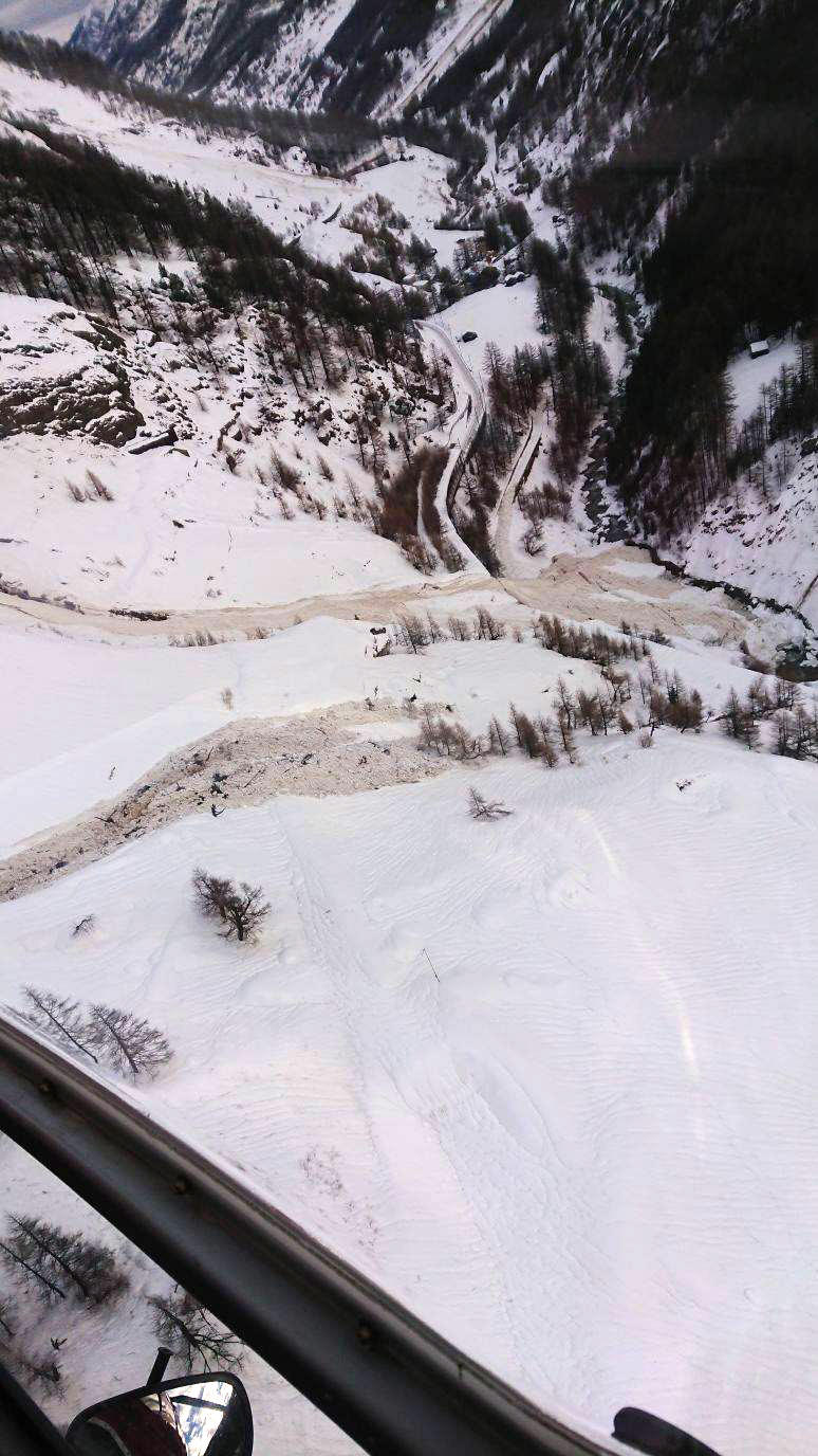 Avalanche in Zermatt, Switzerland, 2018.