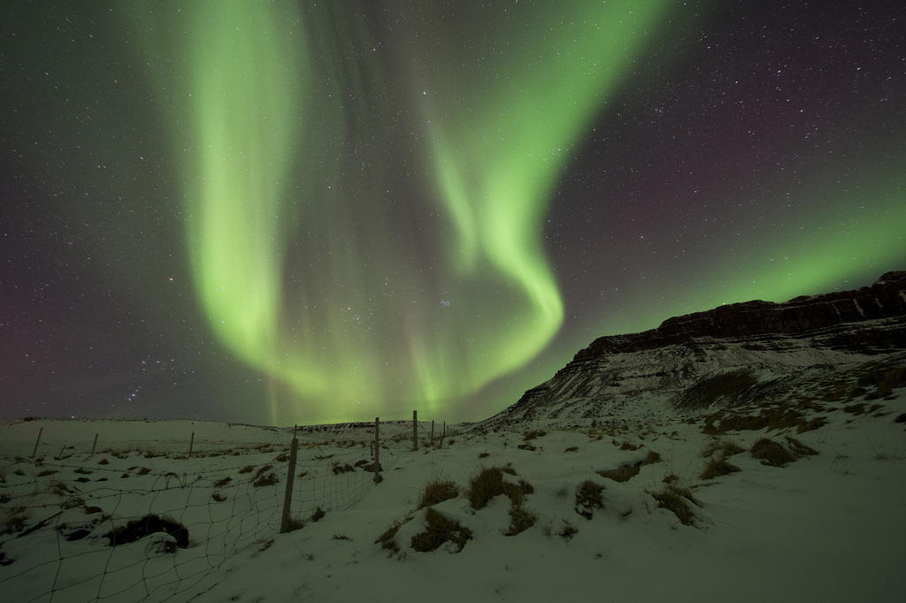 Green Northern Lights in Iceland