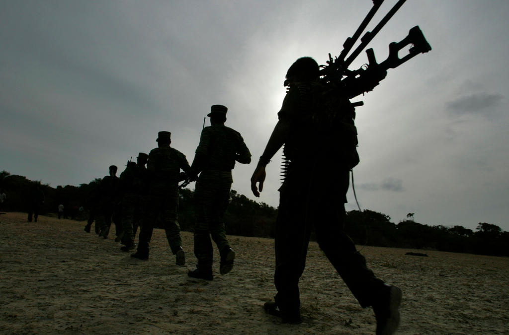 Silhouettes of soldiers