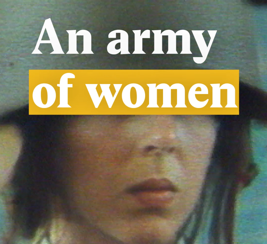 A cover image for a Nouvo video about women in the Swiss army.
