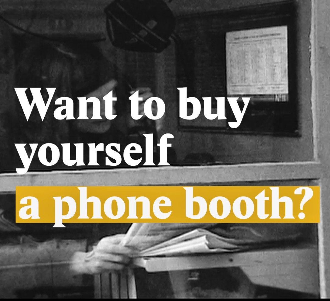 A cover image for a Nouvo video about recycling photo booths in Switzerland.