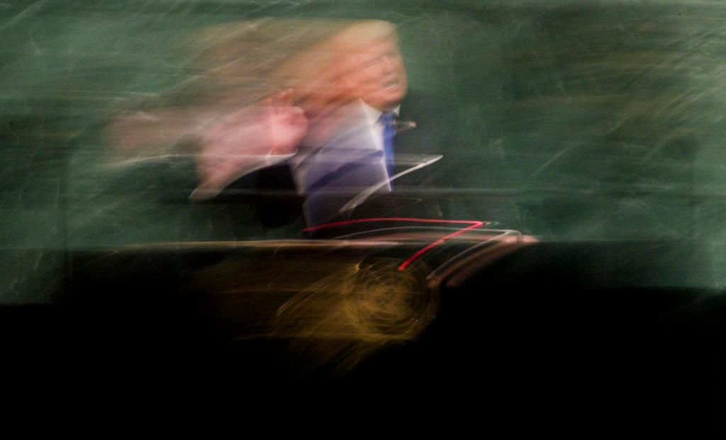 US President Donald Trump speaks during the opening session of the 72nd United Nations General Assembly