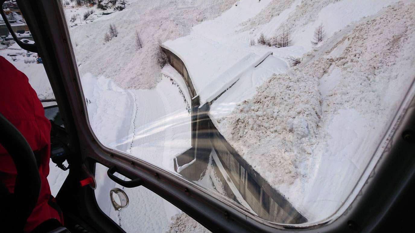 Avalanche in Zermatt, Switzerland, 2018.
