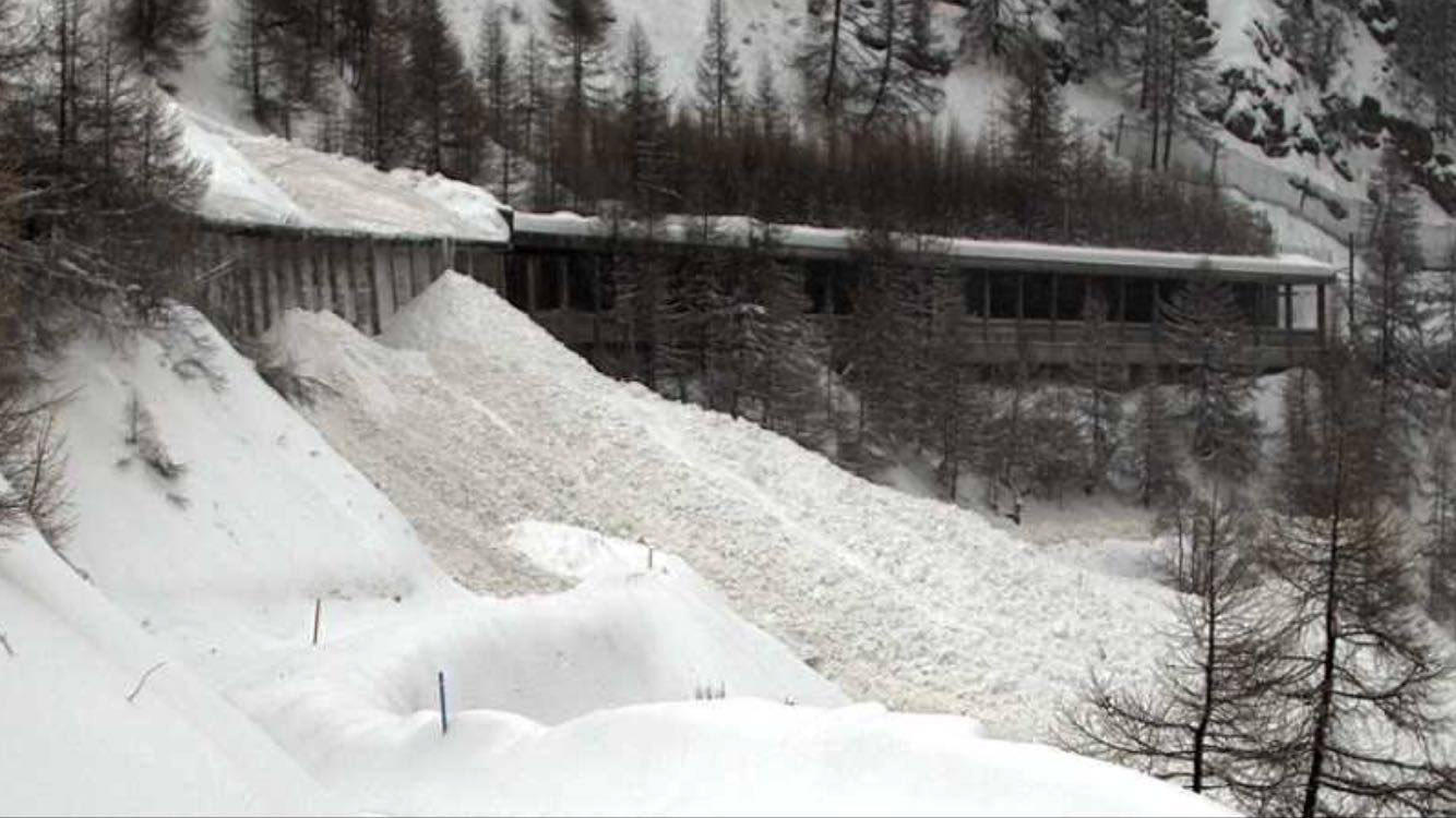 Avalanche in Zermatt, Switzerland, 2018.