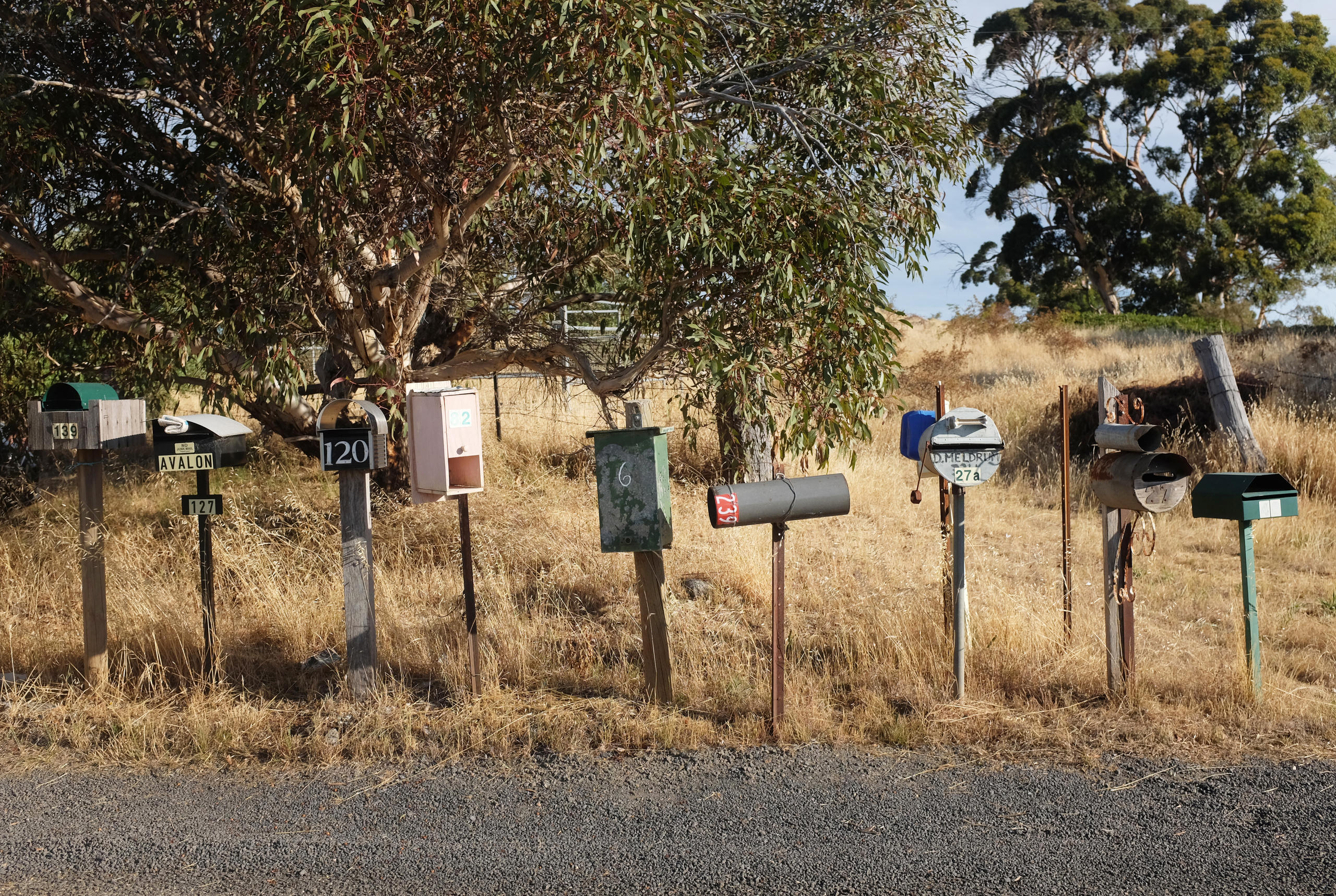 Typical Australian letterboxes in the countryside