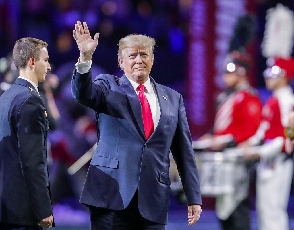 Donald Trump at football game