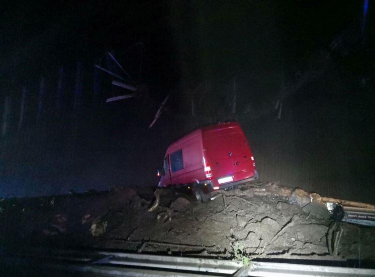 A northbound vehicle was struck by the mudslide on the A2 motorway but no one was injured, the Uri police said