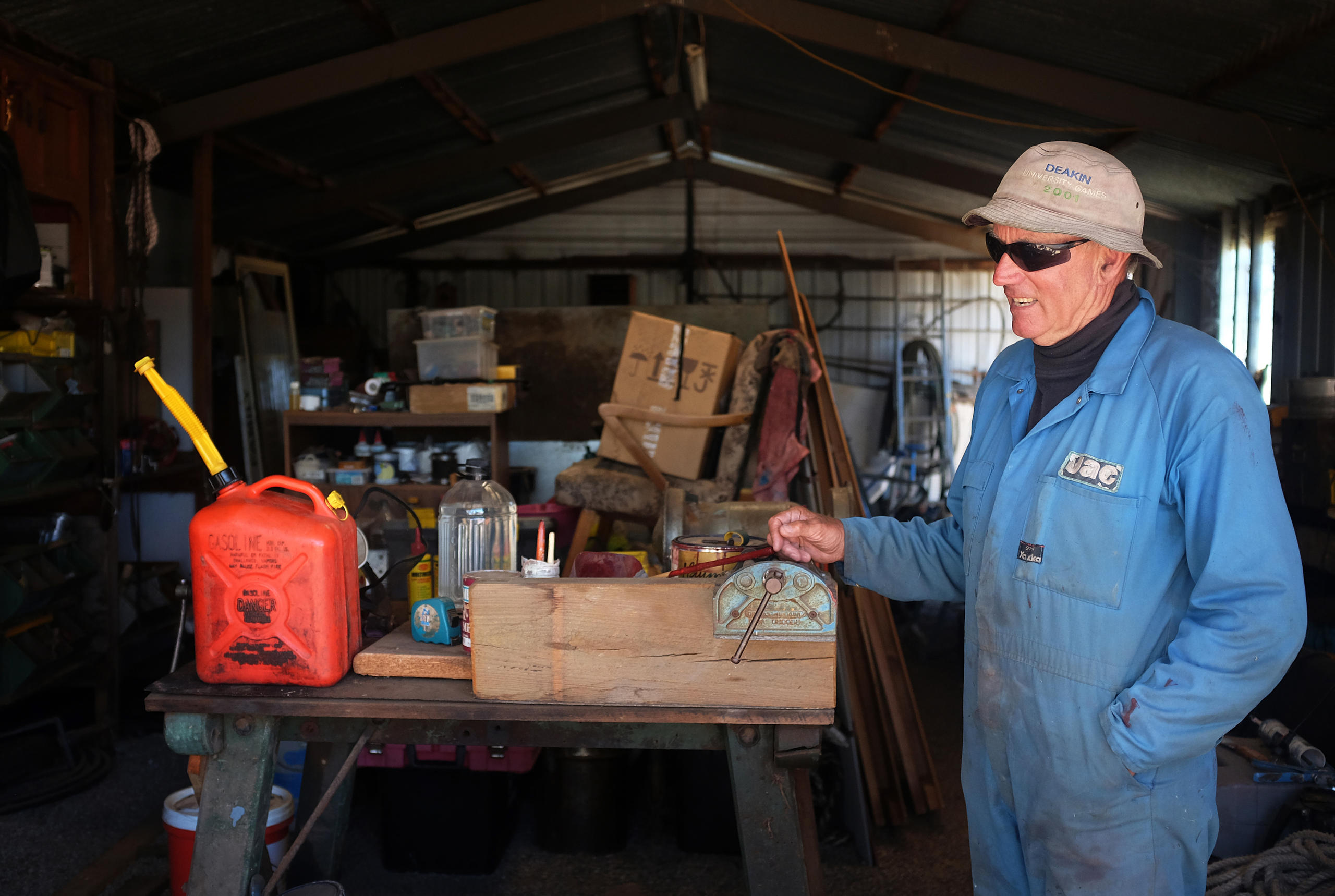 Ian Tinetti in his workshop at Tinetti’s Cricket Willow