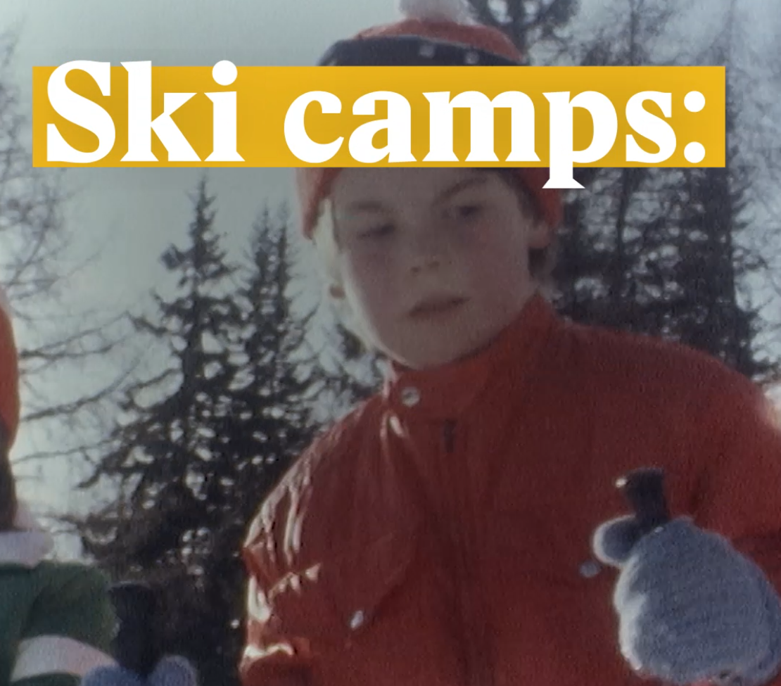 A cover image for a Nouvo video about ski camps potentially being cancelled in Switzerland.