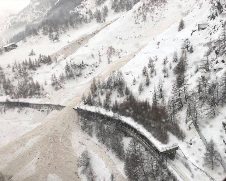 avalanche on January 4, between Täsch and Zermatt