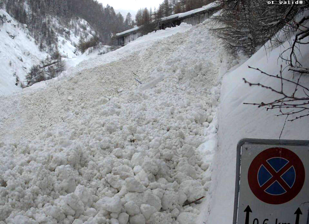 Avalanche in Zermatt, Switzerland, 2018.