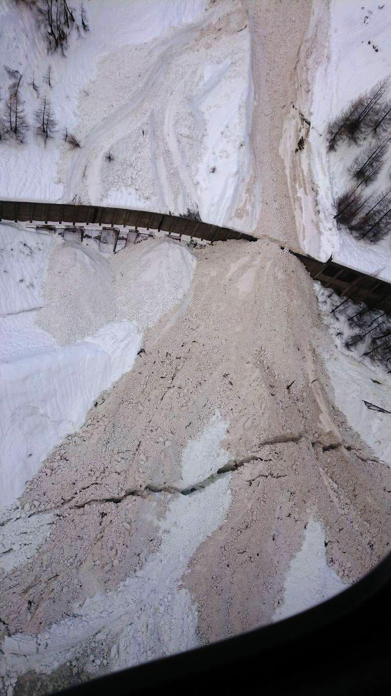 Avalanche in Zermatt, Switzerland, 2018.