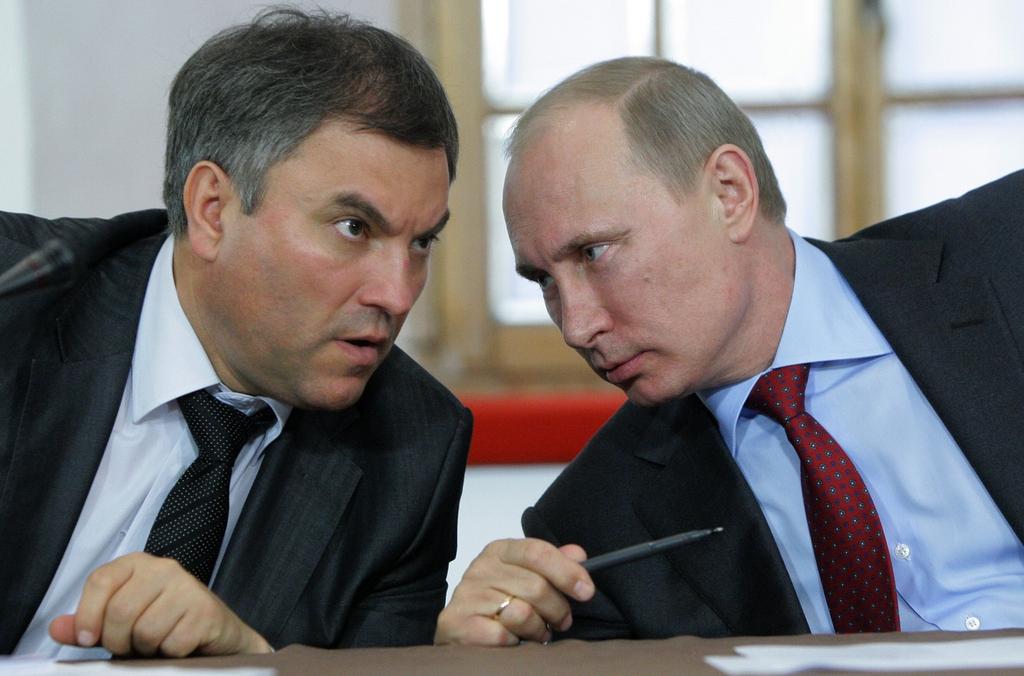 Vyacheslav Volodin (left) used work as Vladimir Putin s chief of staff