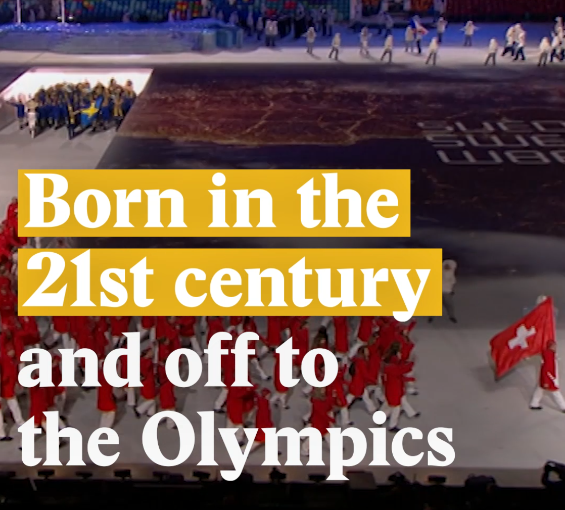 A cover image for a Nouvo video about the young Swiss athletes at the Olympics.