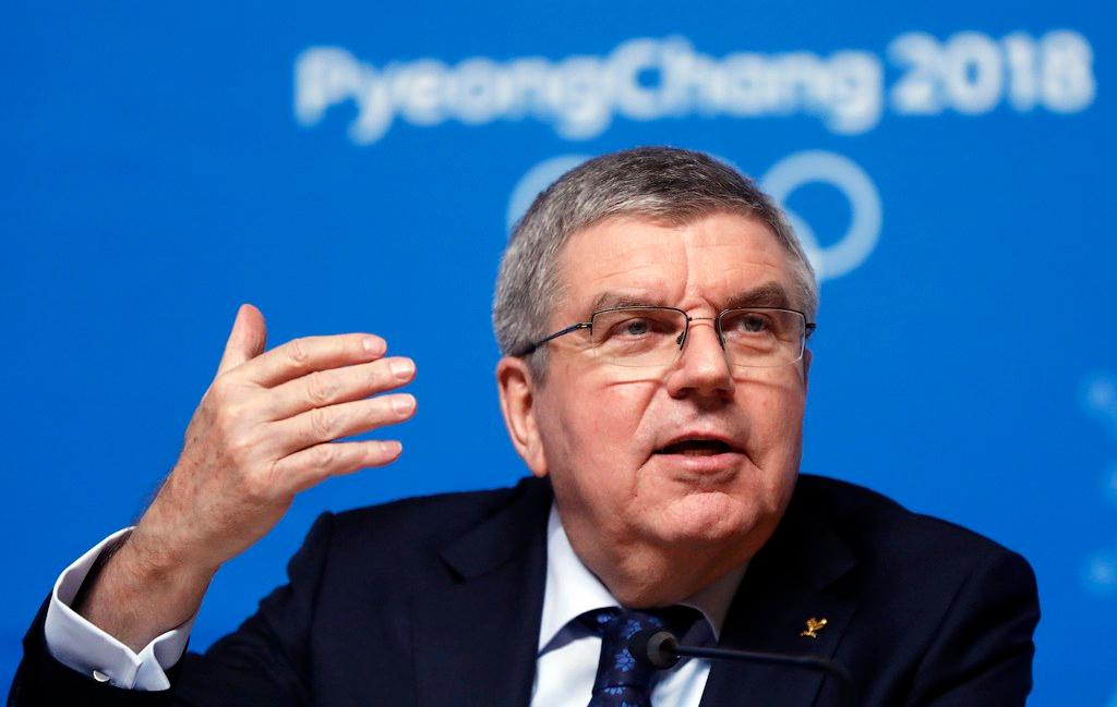IOC president Thomas Bach gives a press conference at the PyeongChang 2018 Olympic Games, South Korea, 07 February 2018.