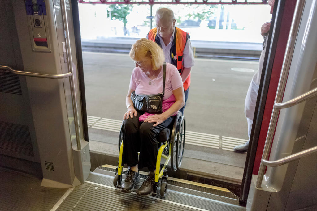 disabled user on a train