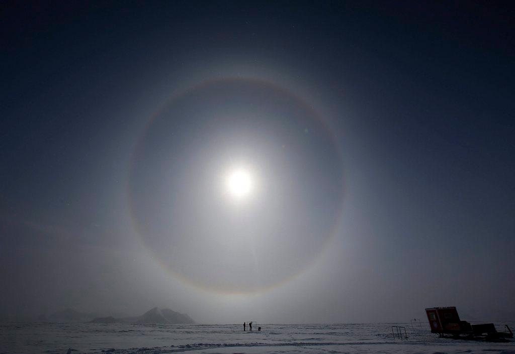 Scientists measuring the ozone layer