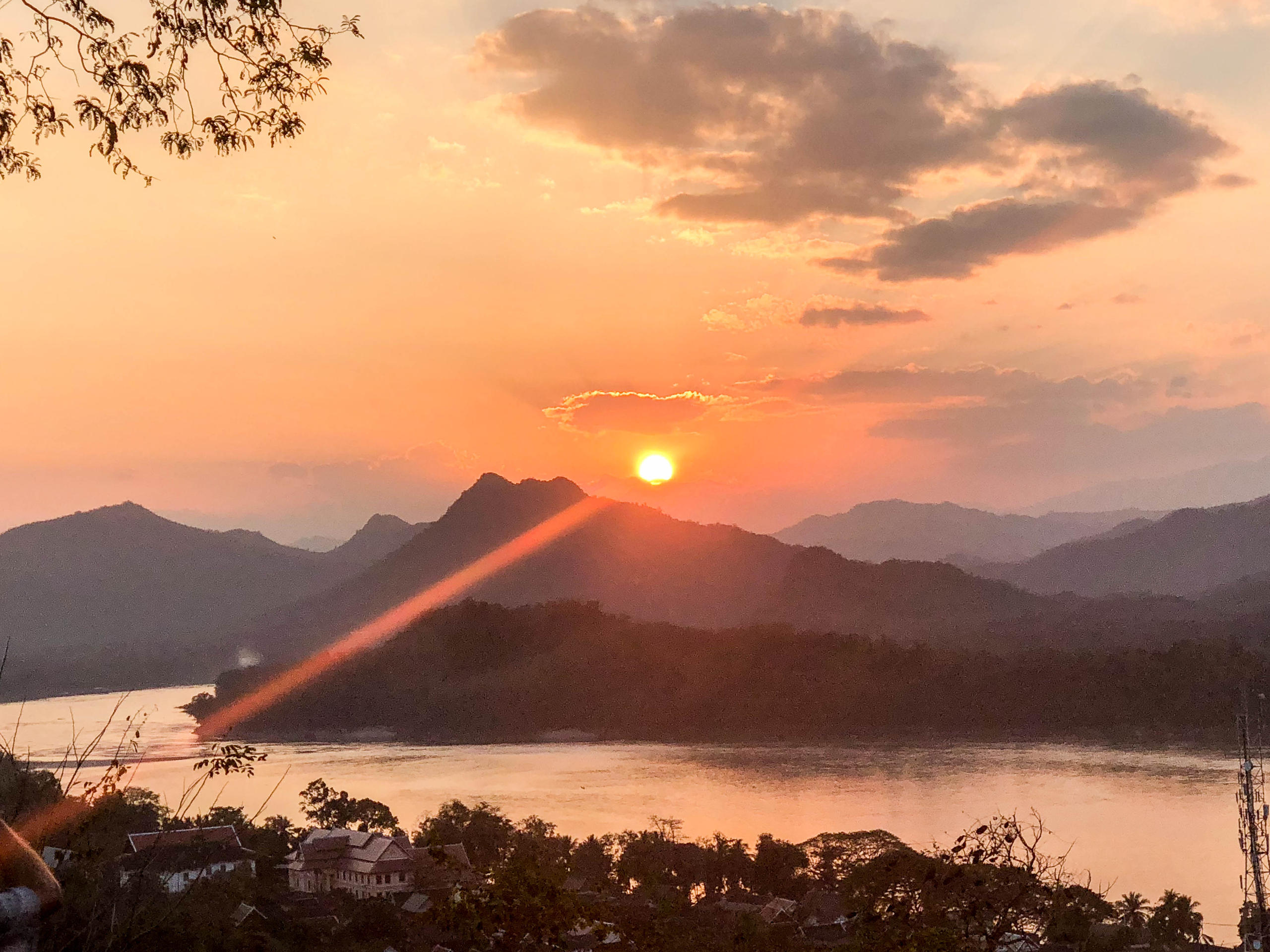Sunset near Luang Prabang on the Mekong river