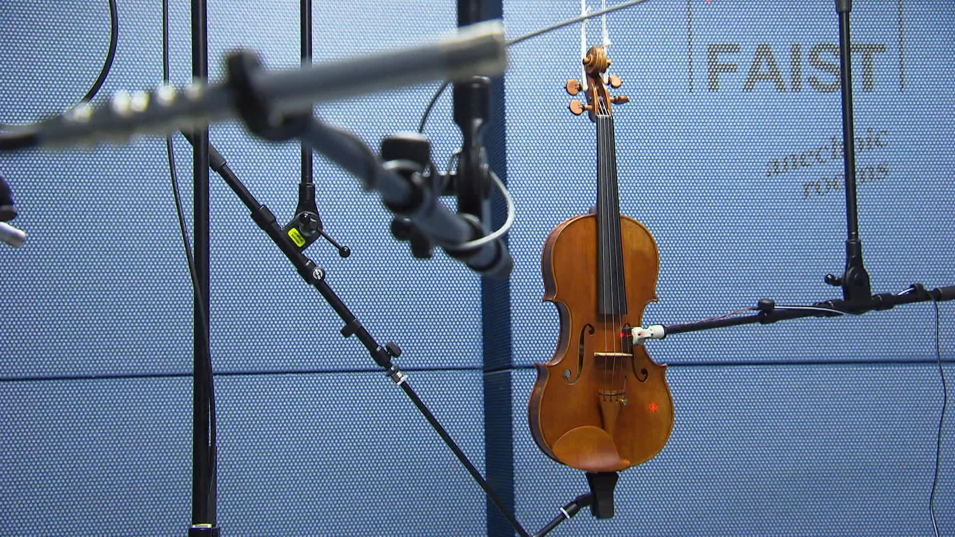 Violin with microphone