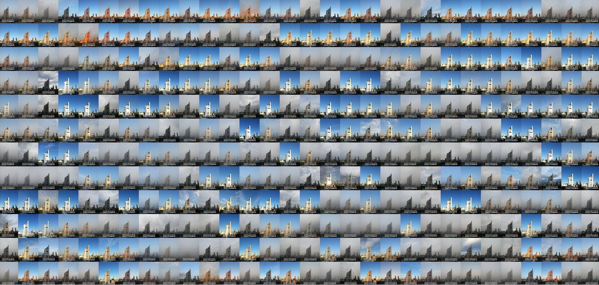 Mosaico delle foto scattate dalla stessa finestra di Zhou Yi ogni giorno dell anno 2016