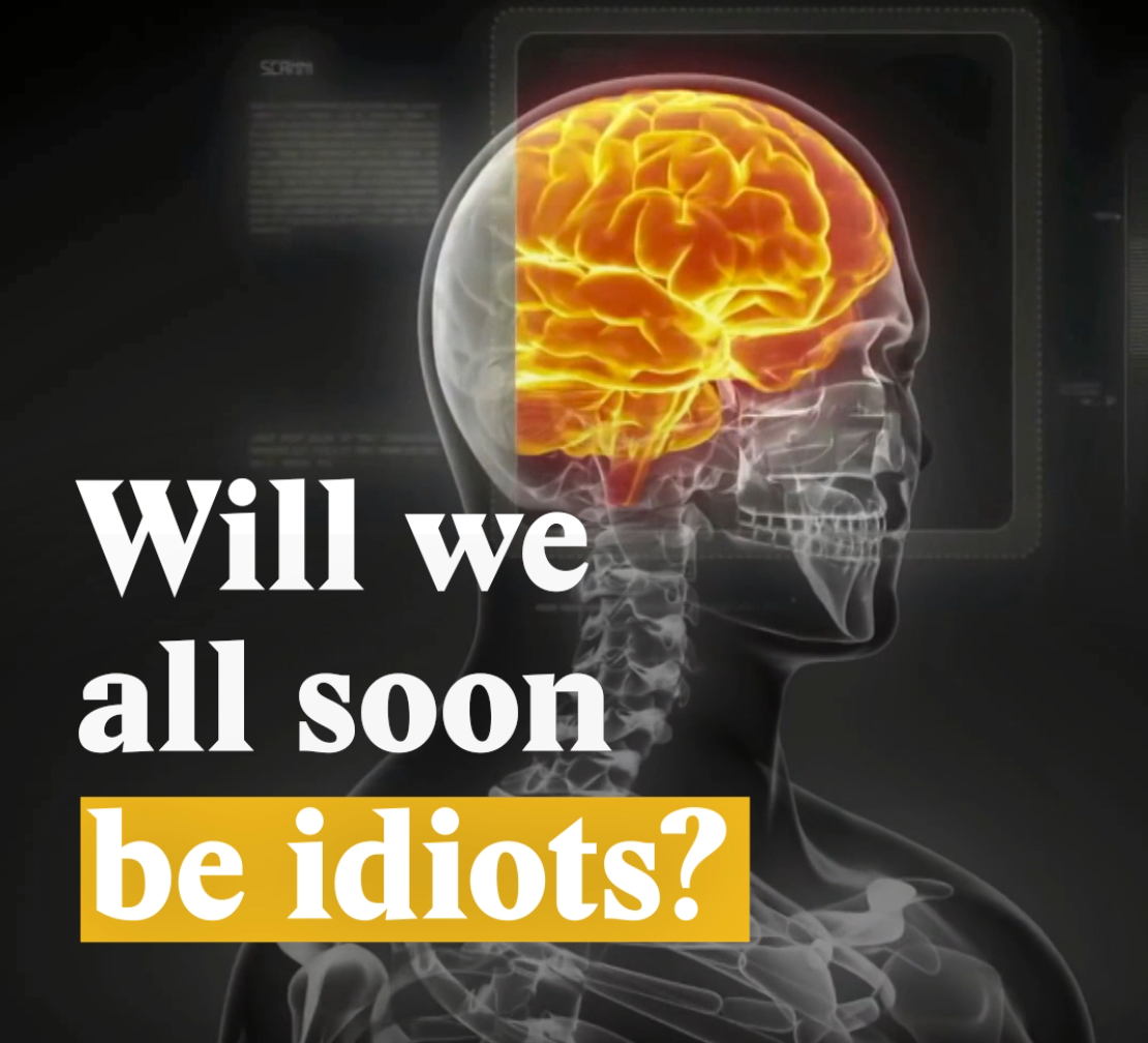 A cover image for a Nouvo video about lowering IQ in the western world.