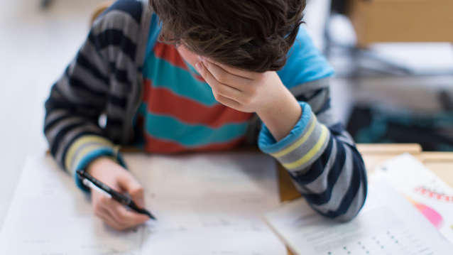 School pupil at work