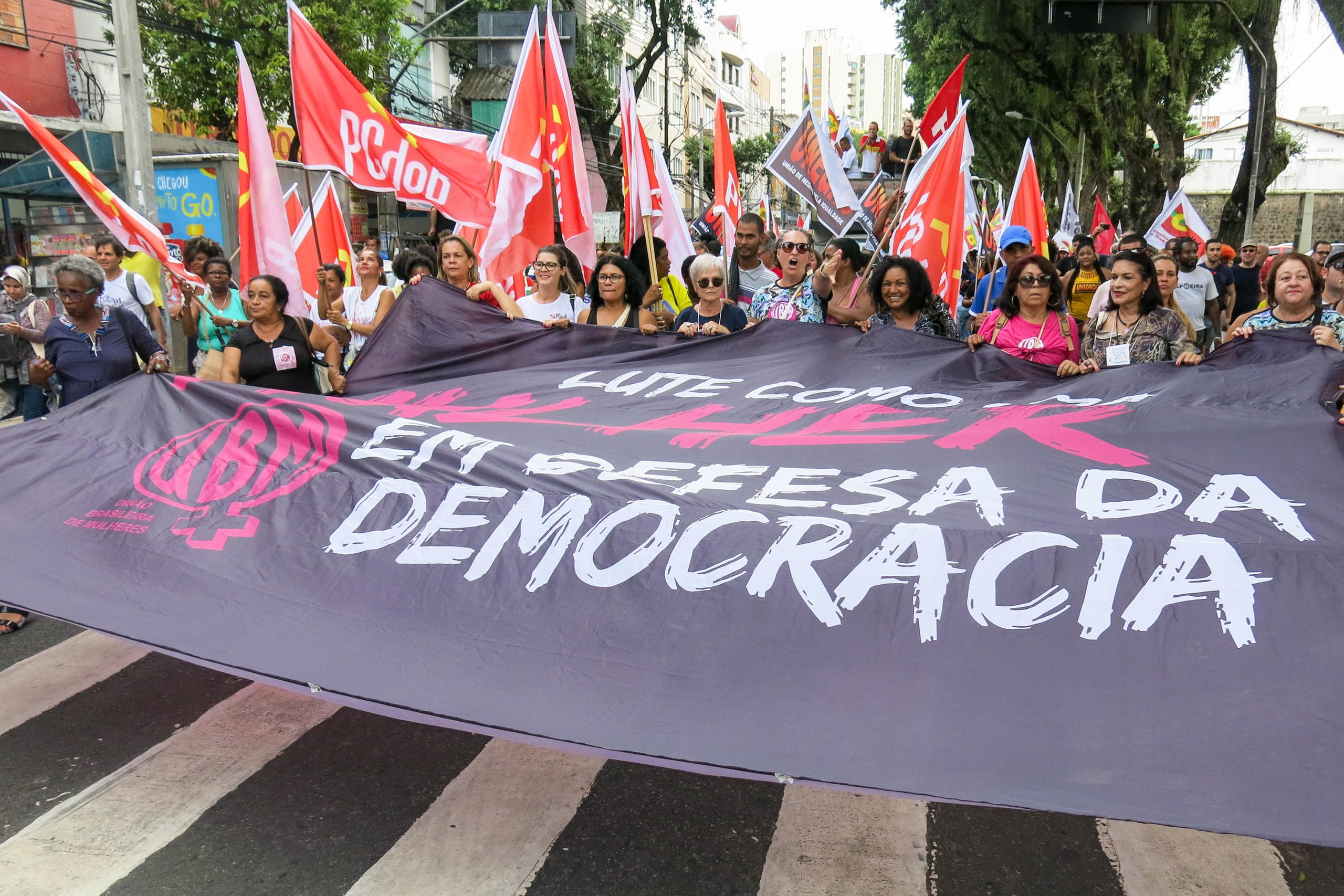 Marcha de apertura del Foro Social Mundial (FSM), el 13 de marzo en el Estado de Bahía, Brasil. 