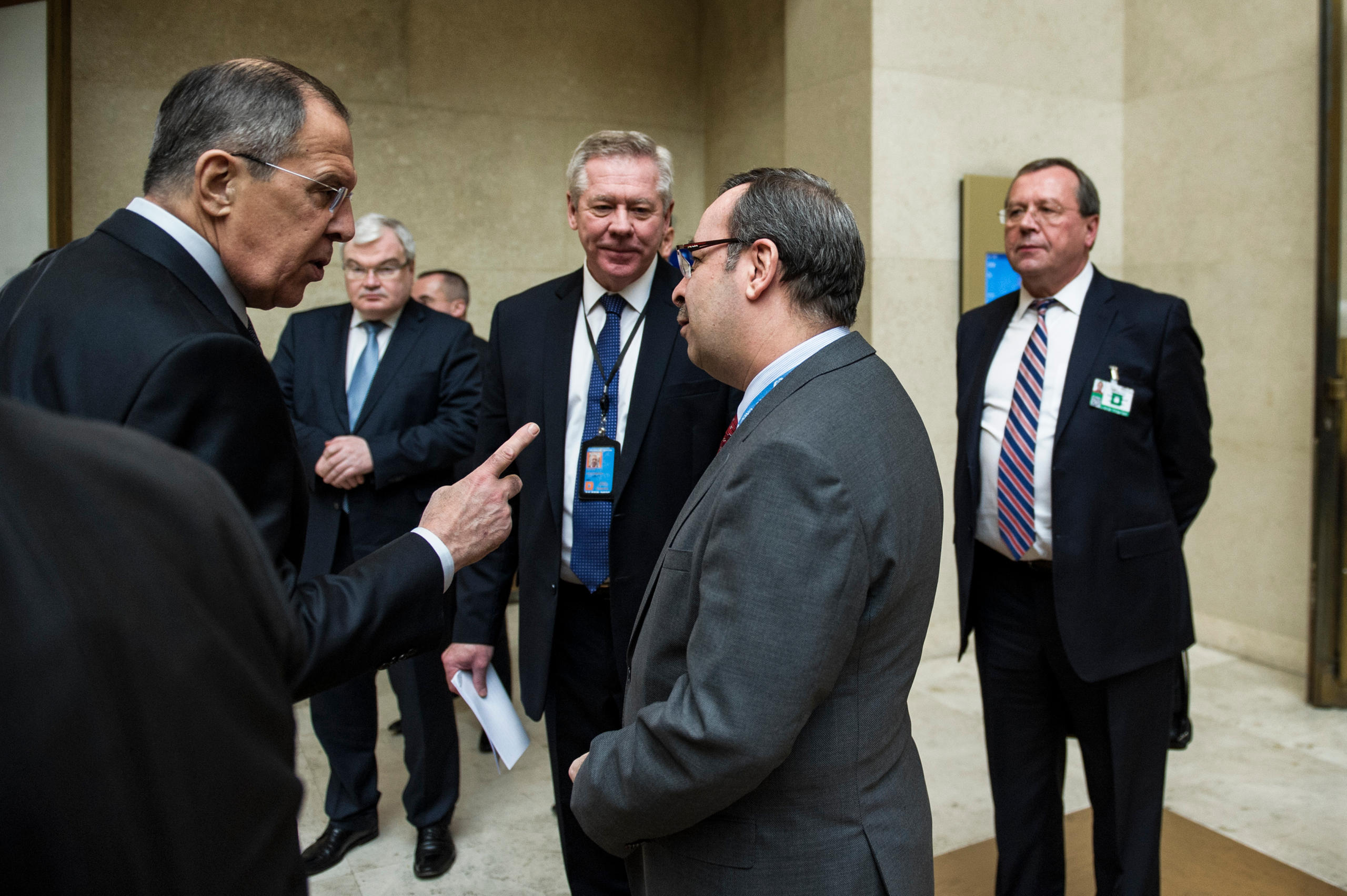 Sergie Lavrov in an exchange with the Syrian representative