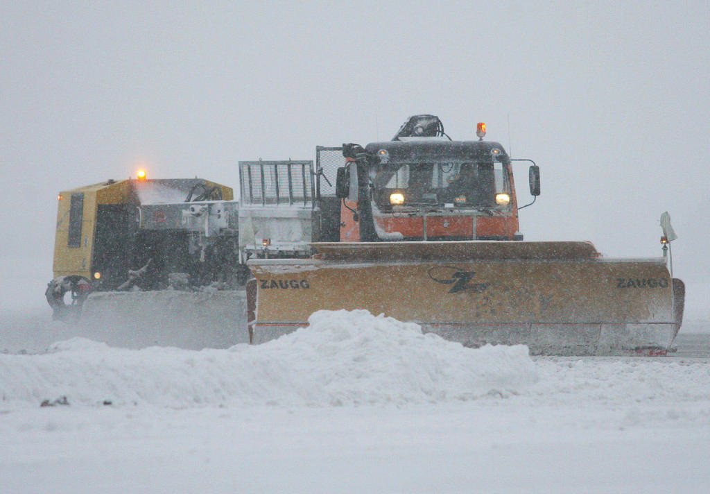 snow plough at Geneva airport