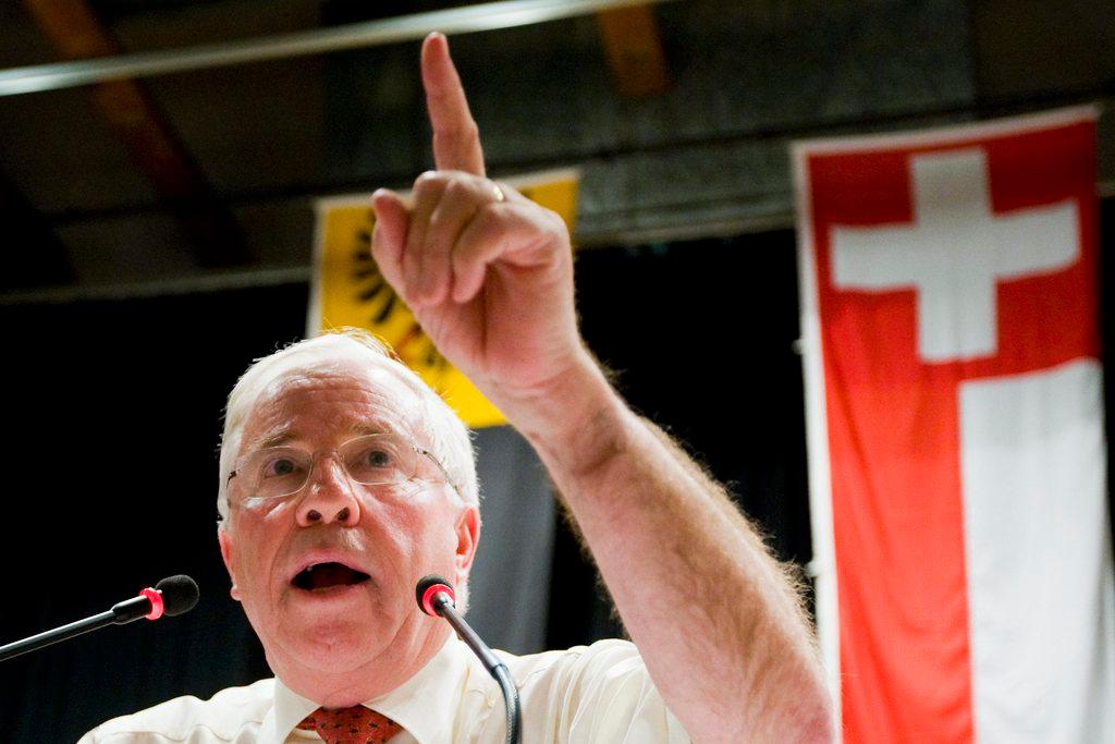 politician and Swiss flag