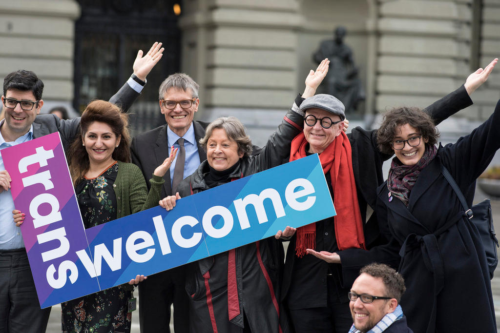 A picture of the transgender activist group who launched the campaign