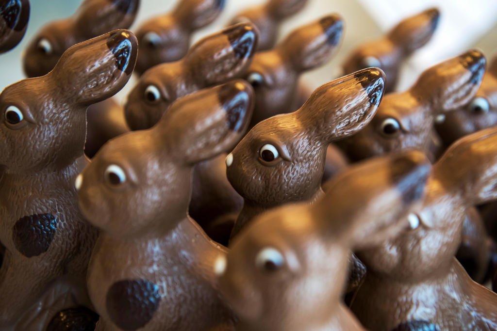 Ein grosse Menge von kleinen Osterhasen
