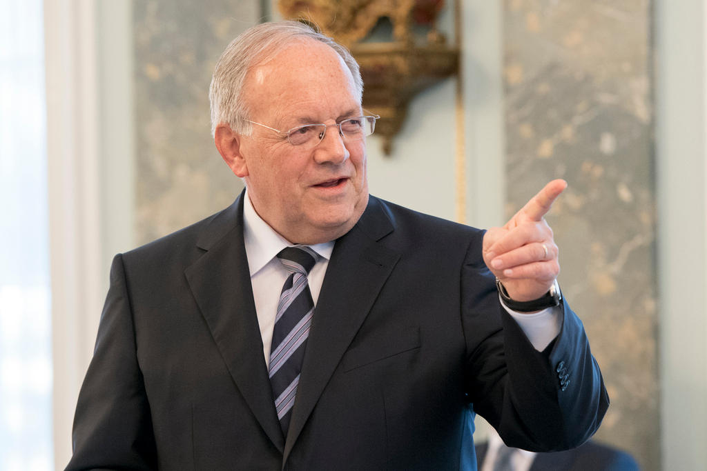 Johann Schneider-Ammann at the Bernerhof Hotel in Bern, Switzerland in February 2018