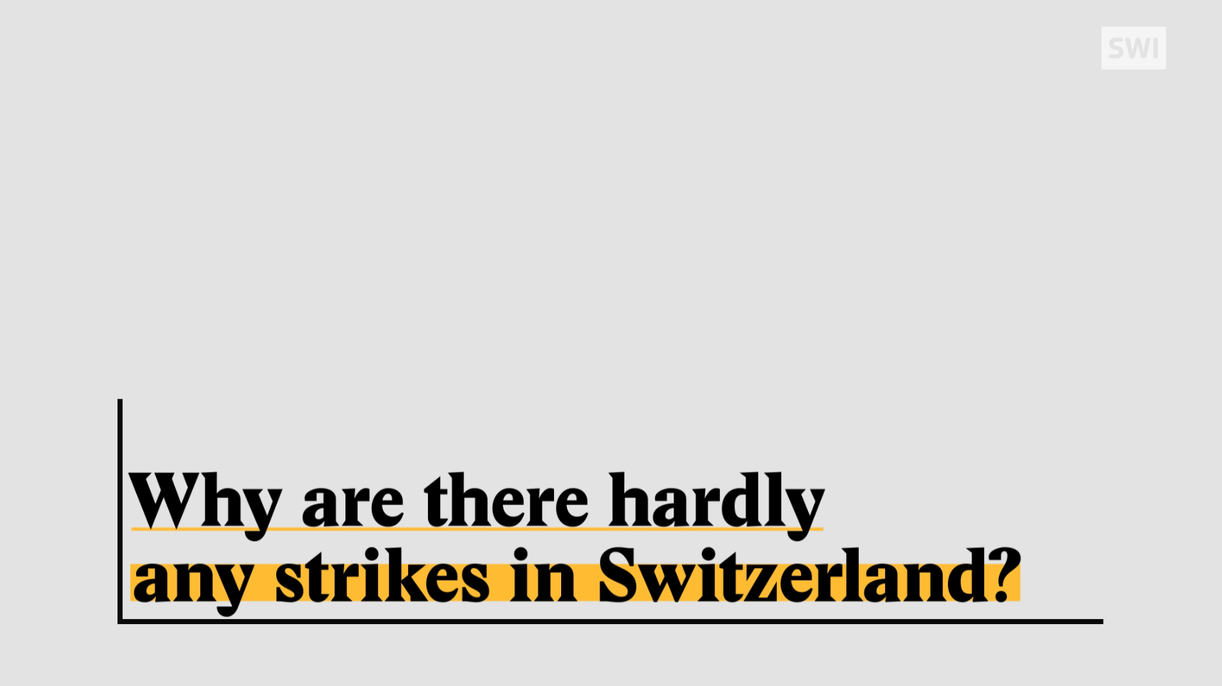 A cover image for a Nouvo explainer video about strikes in Switzerland and why they aren t so common.
