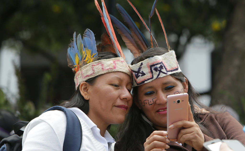 Mining protestors in Ecuador