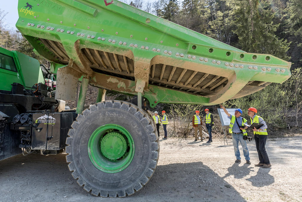 huge green dump truck