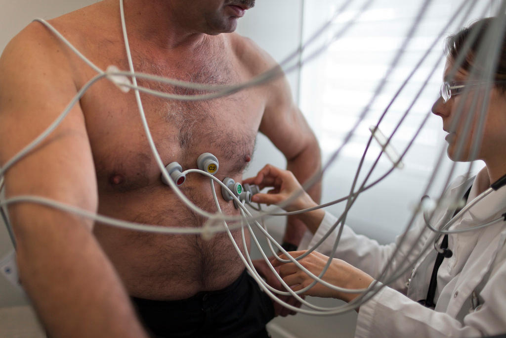 Tests on a patient in Santa Maria, canton Graubünden,