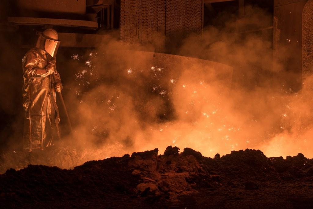 A German steel worker