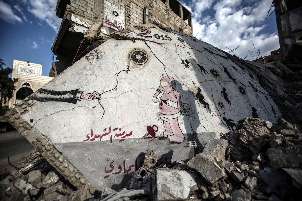 غرافيتي يخلد ذكرى ضحايا الهجوم الكيماوي